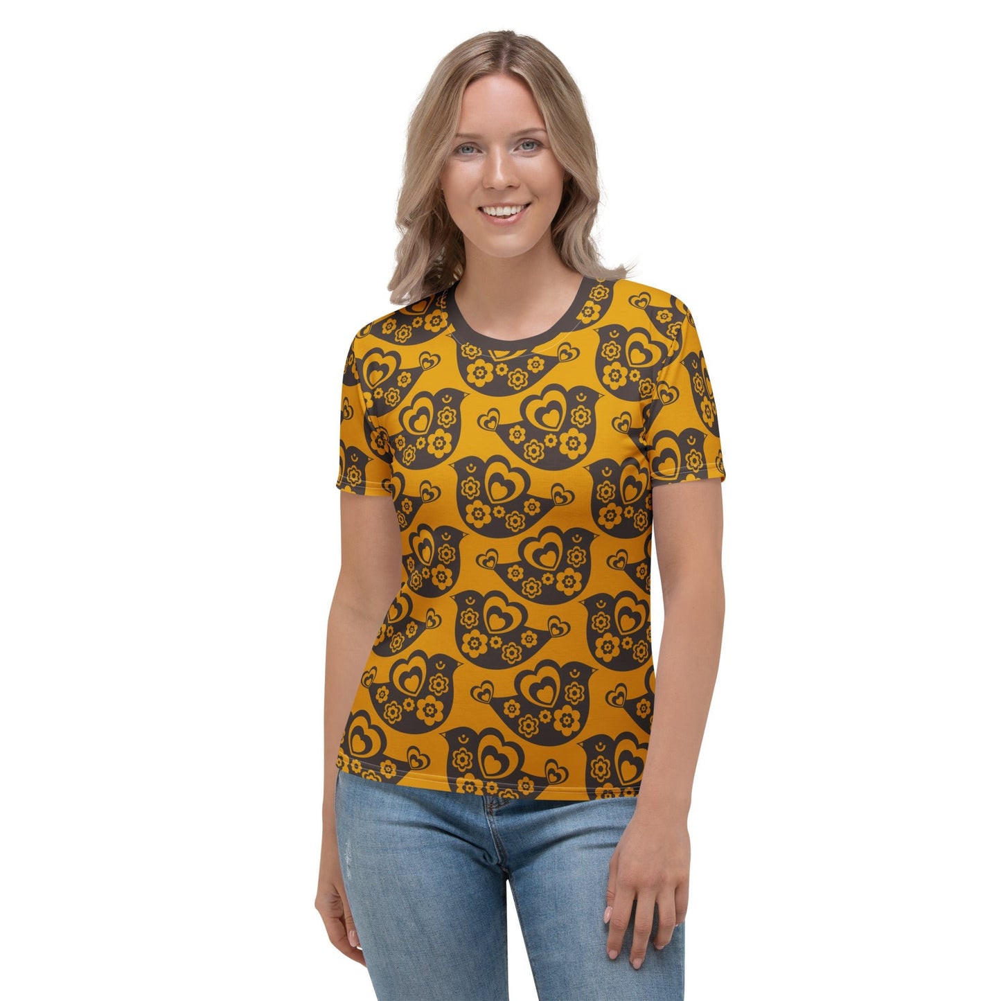 TWEET LOVE orange brown - Woman's T-shirt - SHALMIAK