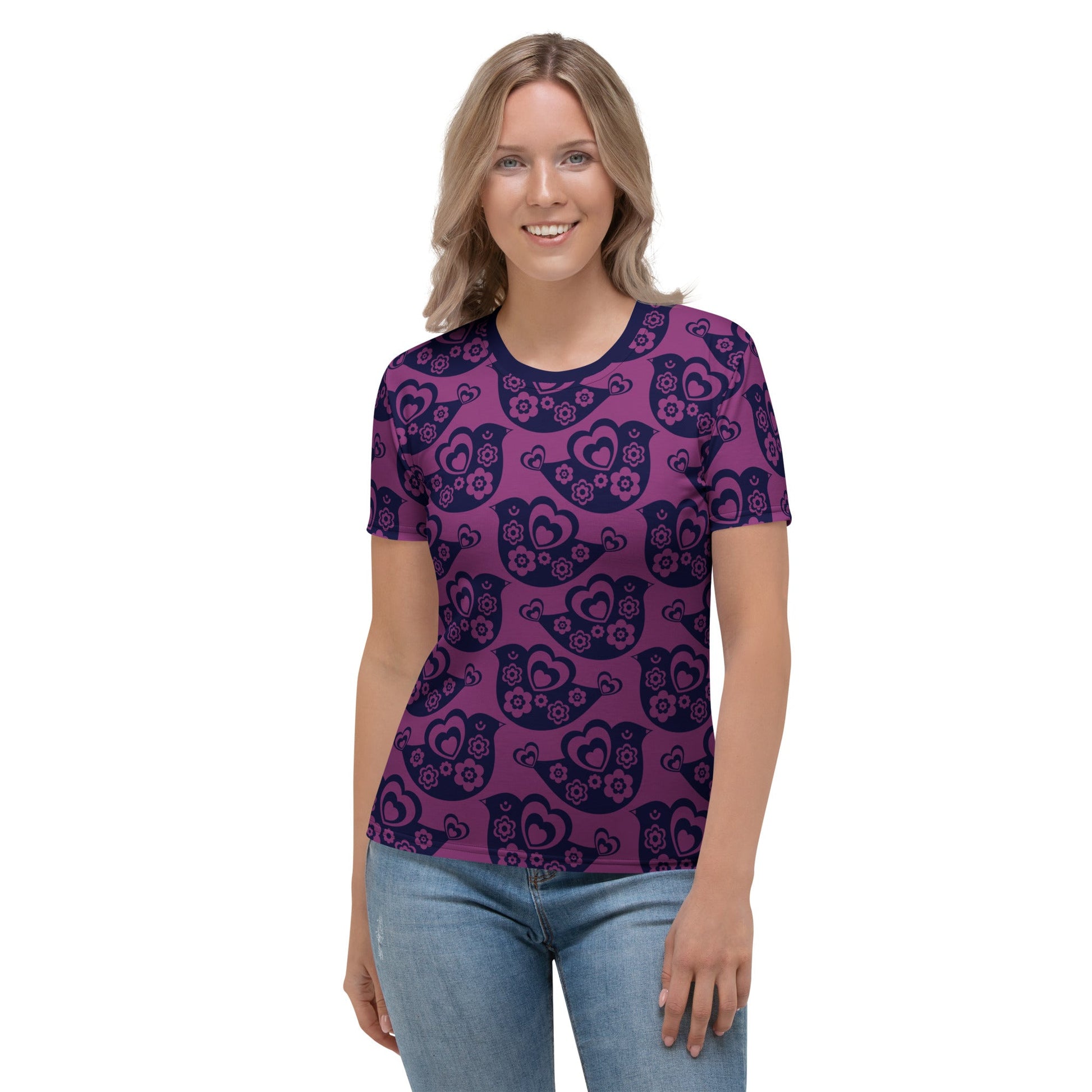 TWEET LOVE plum - Woman's T-shirt - SHALMIAK
