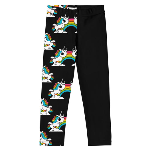 UNIQUE black - Kids' Leggings with unicorns and rainbows - SHALMIAK