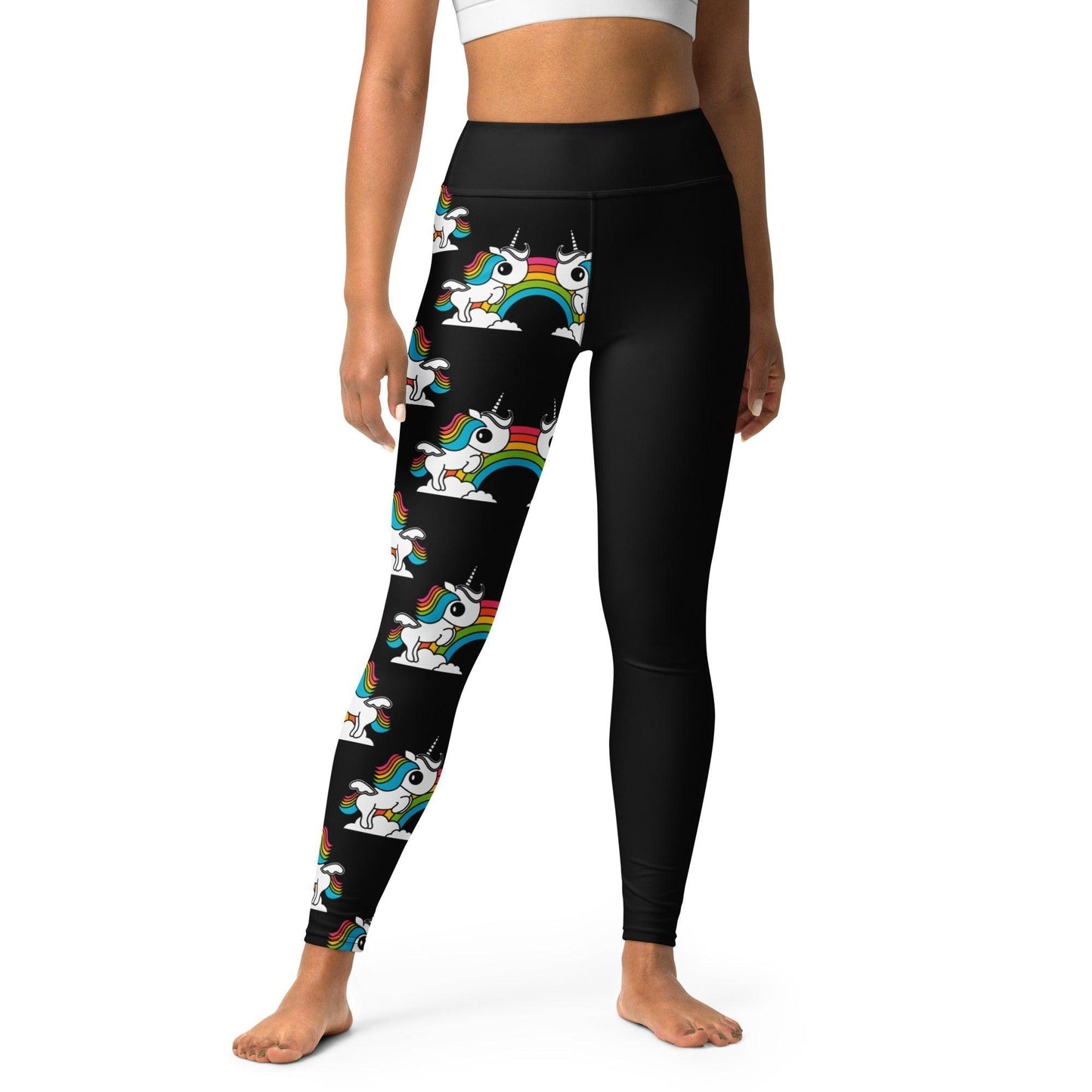 UNIQUE black - Yoga Leggings with unicorns and rainbows - SHALMIAK