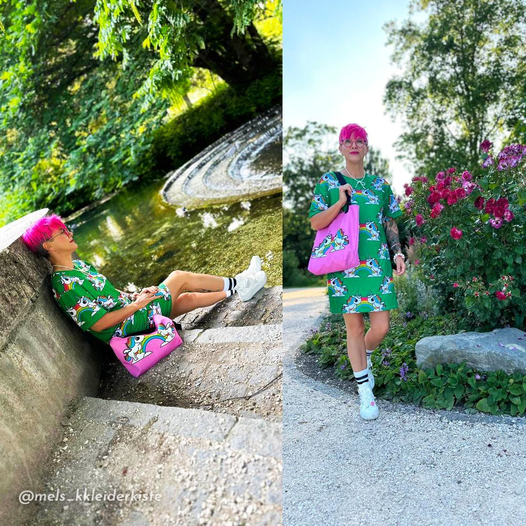 UNIQUE green - T-Shirt Dress - SHALMIAK