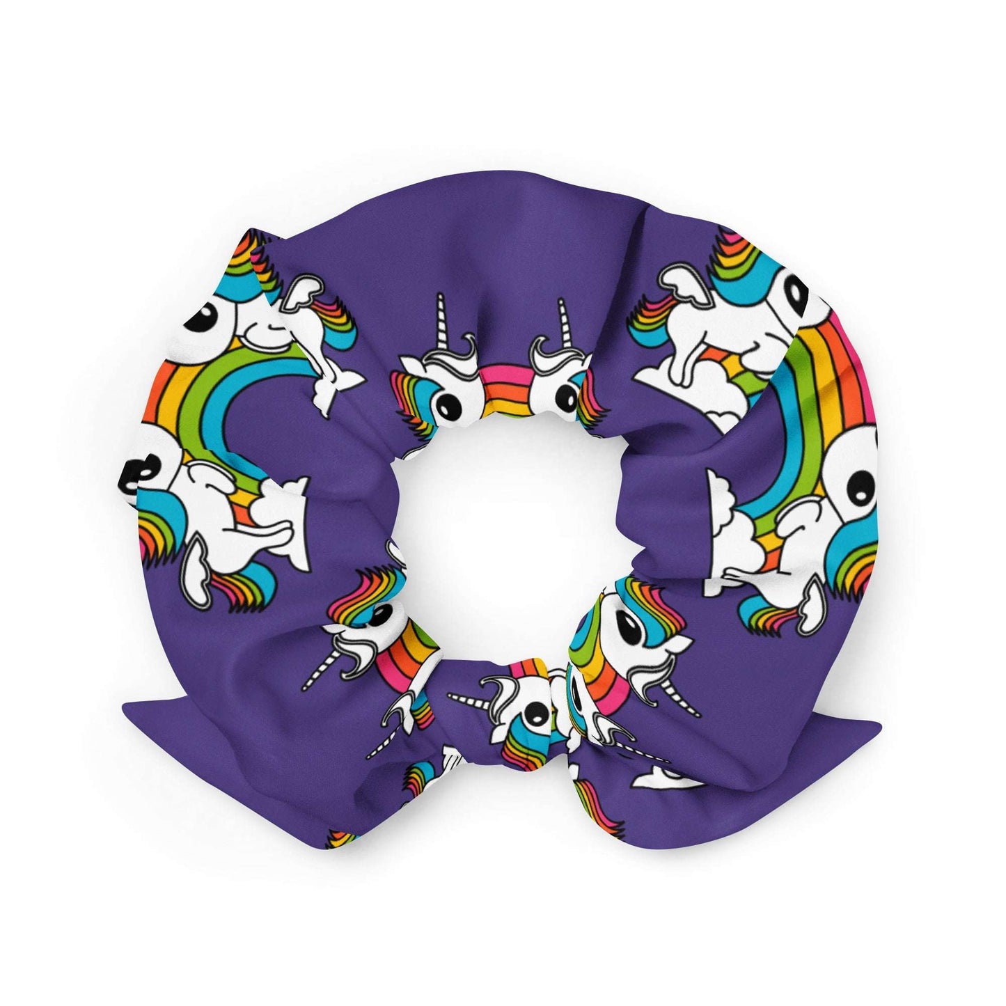 Scrunchie - UNIQUE purple - Unicorns and rainbows