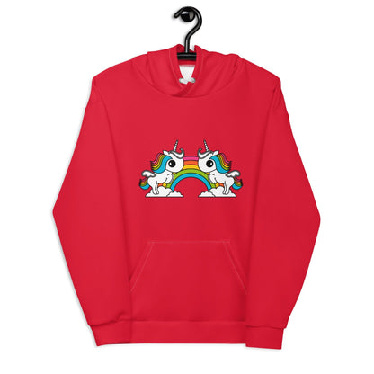Hoodie - UNIQUE red (just unicorns) - Unicorns and rainbows print 6XL