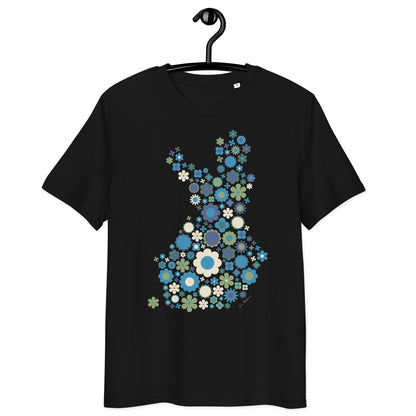 Unisex Organic Cotton T-shirt - FIN BLOOM POP blue green - SHALMIAK