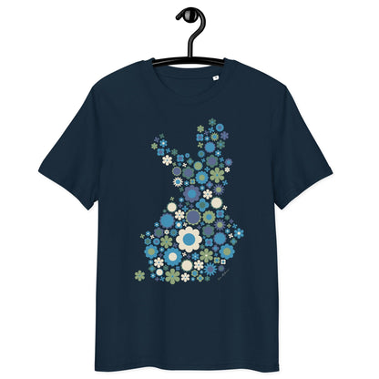 Unisex Organic Cotton T-shirt - FIN BLOOM POP blue green - SHALMIAK