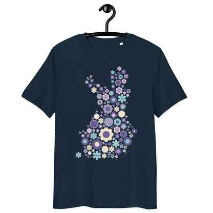 Unisex Organic Cotton T-shirt - FIN BLOOM POP purple - SHALMIAK