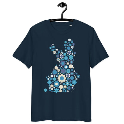 Unisex Organic Cotton T-shirt - FIN BLOOM POP blue - SHALMIAK