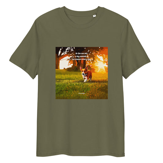 T-Shirt - As the sun sets, a dog reminds us to treasure every step