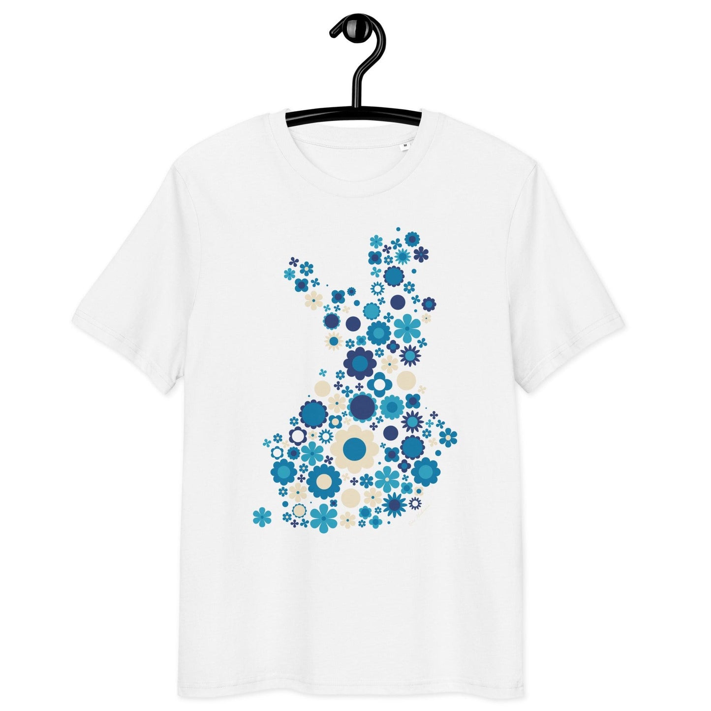 Unisex Organic Cotton T-shirt - FIN BLOOM POP blue - SHALMIAK