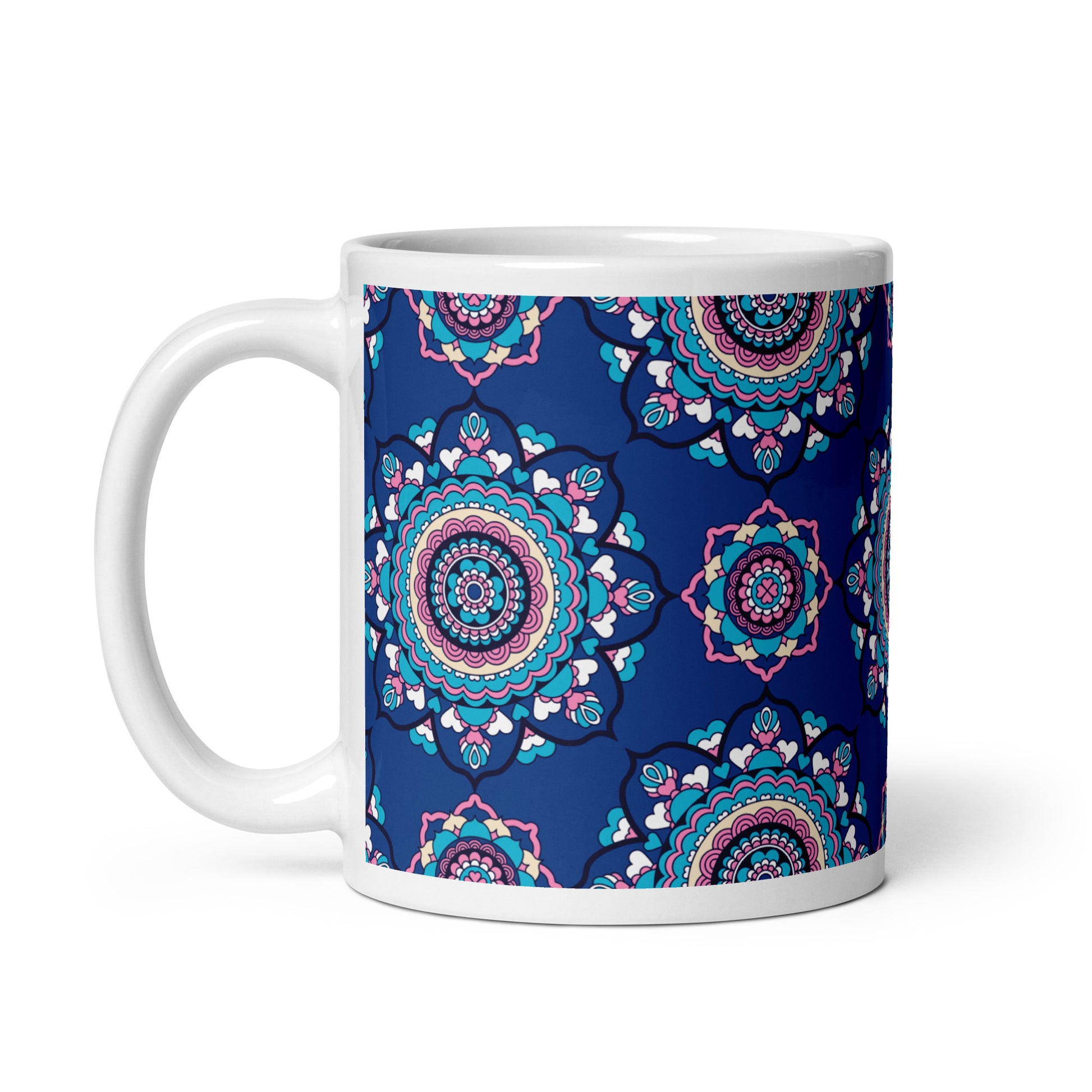 Mug - FOREVERMORE summer blue - Romantic flower and heart print