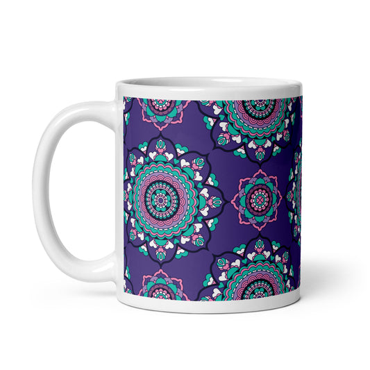 Mug - FOREVERMORE summer violet - Romantic flower and heart print