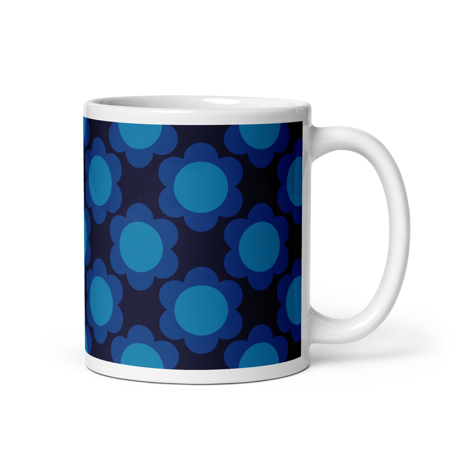 Mug - ELLIE dark blue - Classic floral print 11 oz