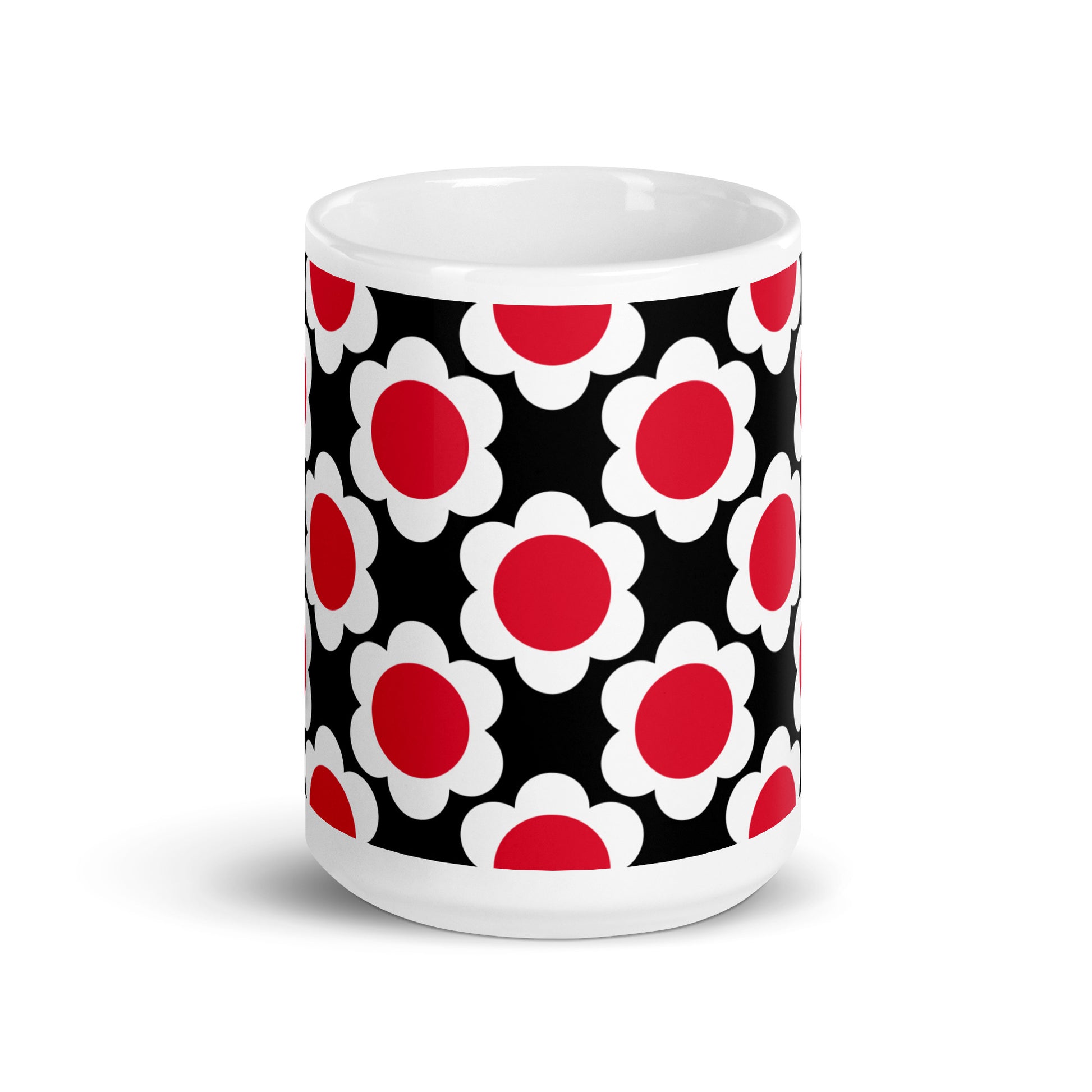 Mug - ELLIE white red black - Classic floral print